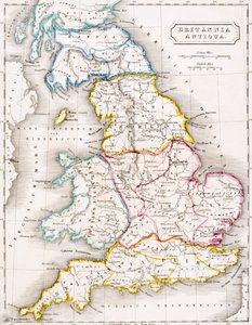 Kort over England, Britannia Antiqua, fra 